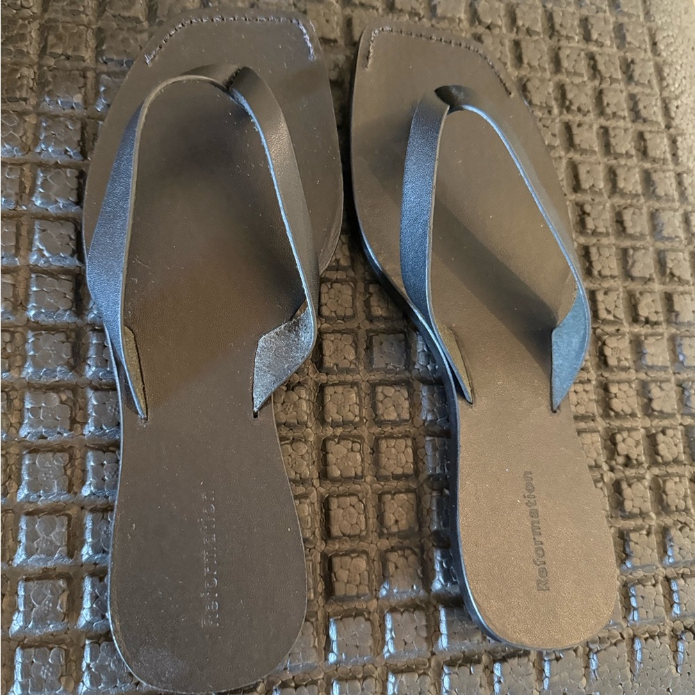 Reformation Black Sandals Sleek and Stylish